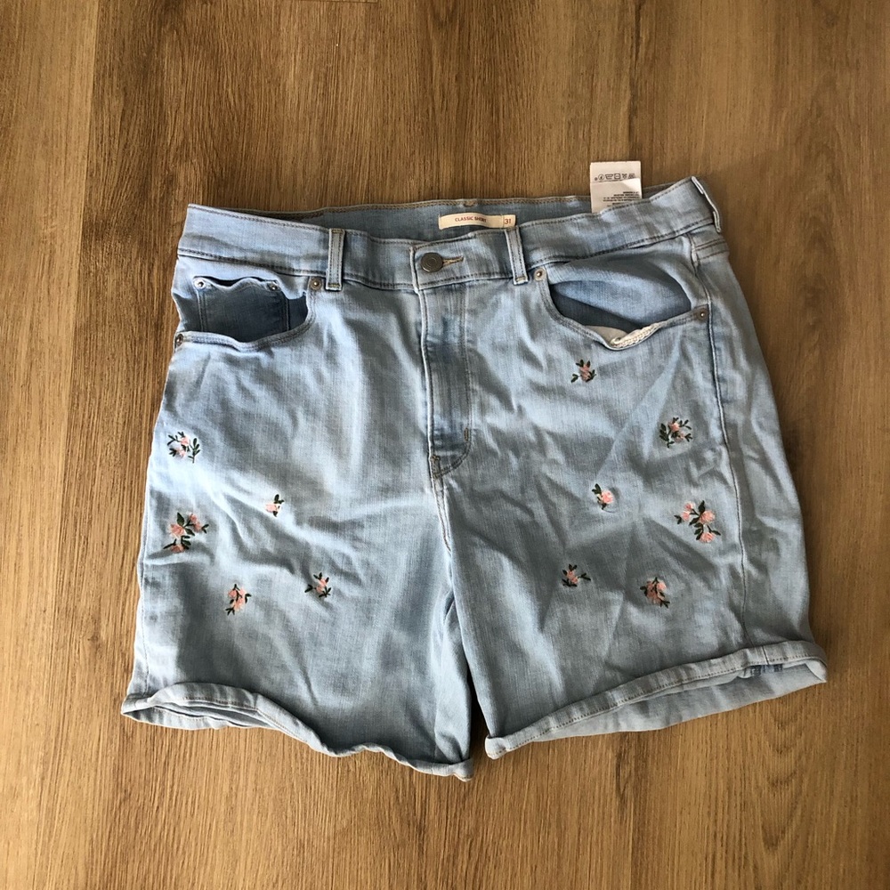Levis Floral Denim Shorts